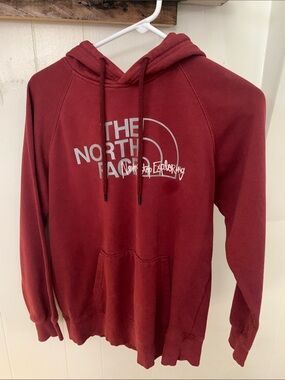 The North Face Men's Burgundy Crewneck Logo Pullover Hoodie